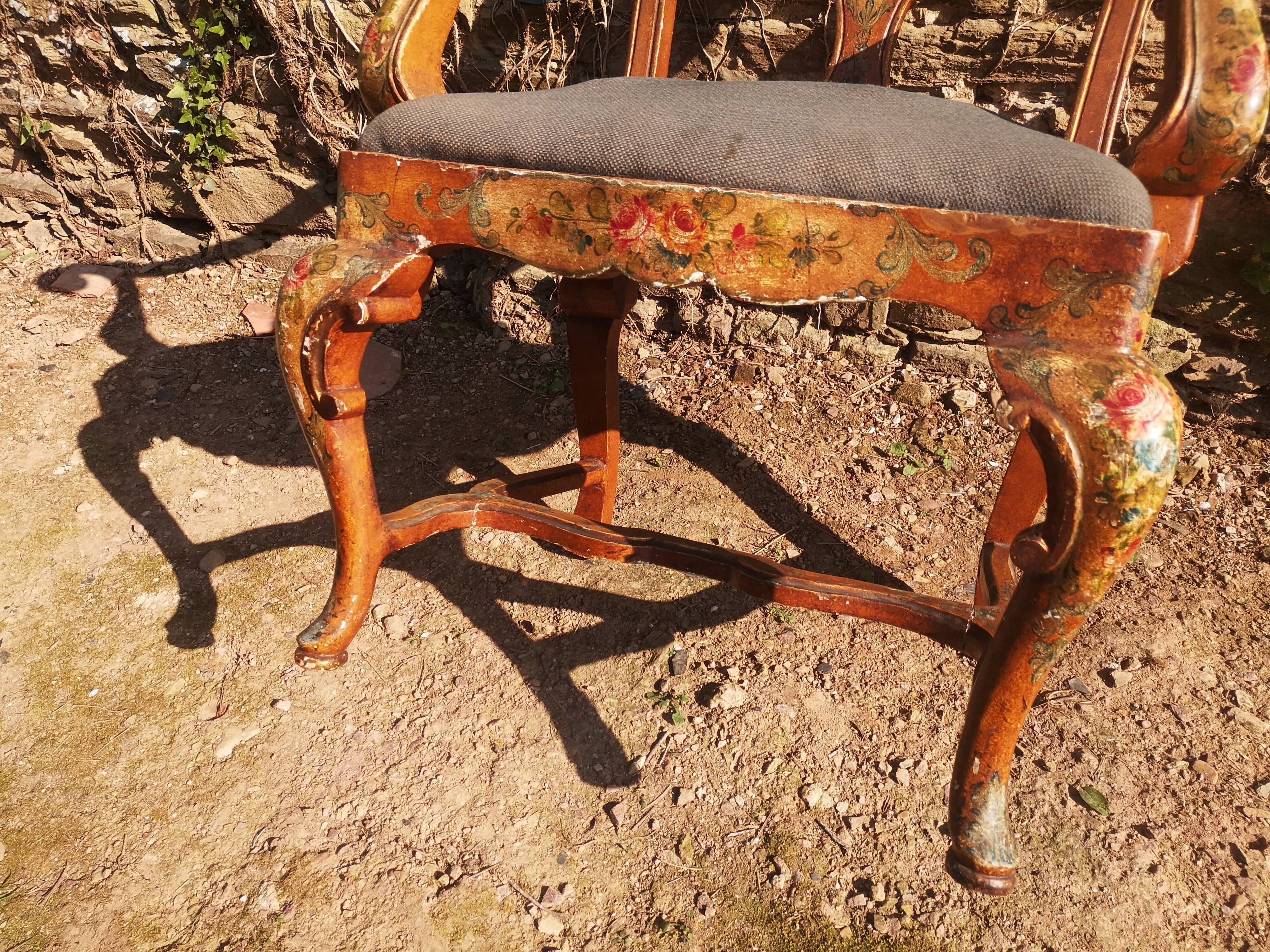 19th painted Italian armchair