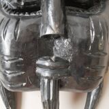 Decorative mask hand carved in tribal ethnic painted wood