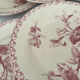 Set of six plates, ironstone, red, Gien, honeysuckle, earthenware.