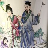 CHINA: PORCELAIN ROLL UMBRELLA DOOR WITH POLYCHROME DÉCOR