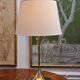 Bergboms brass table lamp, original shade, model B-024, Scandinavian Modern 1960s