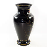 Art Nouveau vase in gold and silver enamelled glass hand painted