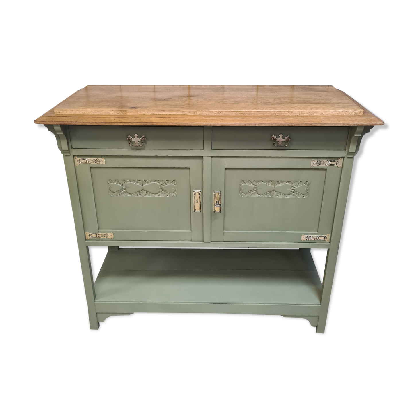 Old 2-door service console in restyled solid oak