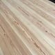 Scandinavian round dining table with a central base, stripped, made of solid raw wood, 90.