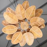 Rattan "leaf" chandelier