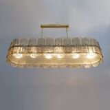 Mid-century Modern Stiyle Italian Brass and Murano Glass Chandelier