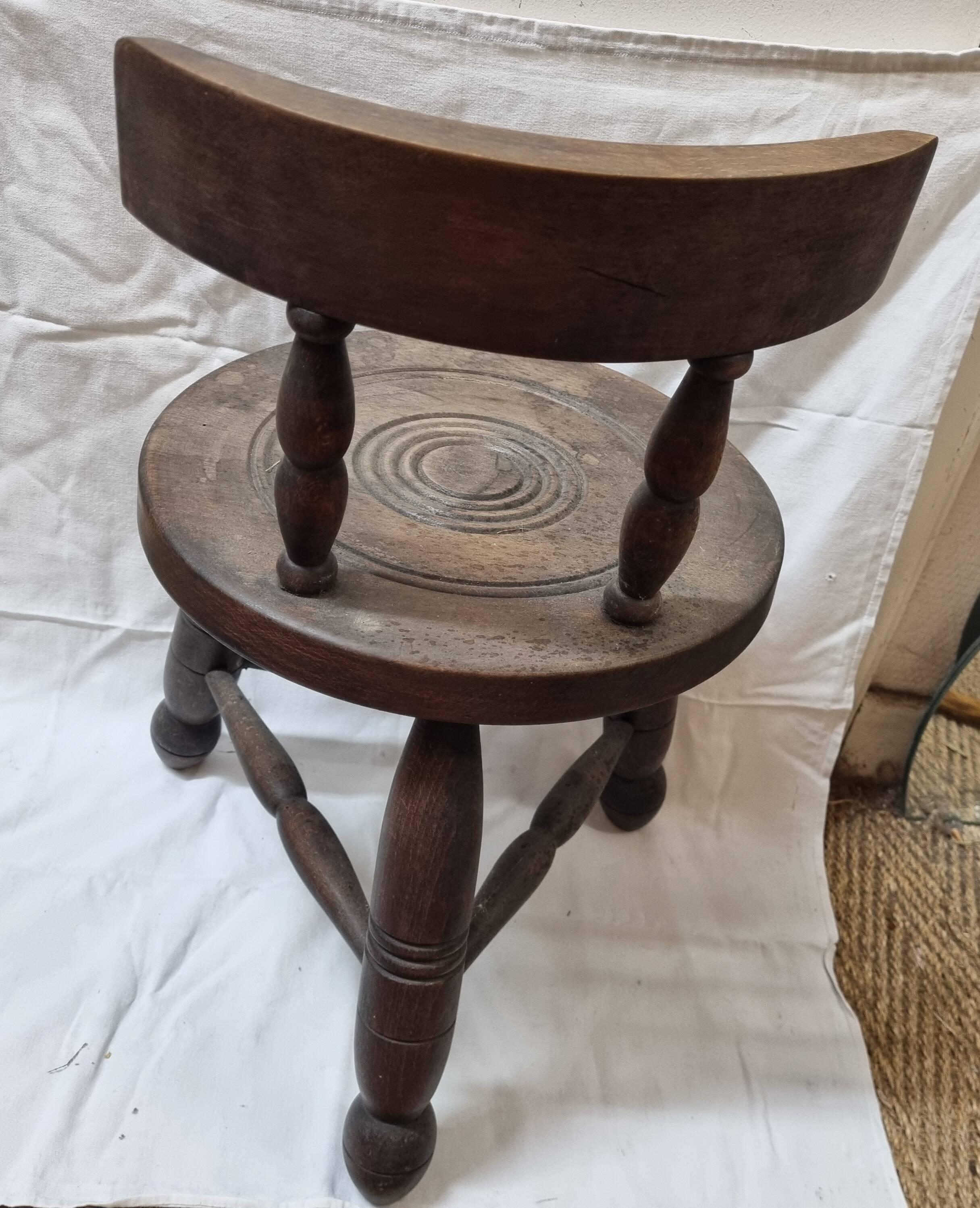 Breton brutalist chair for milking, mid-20th century