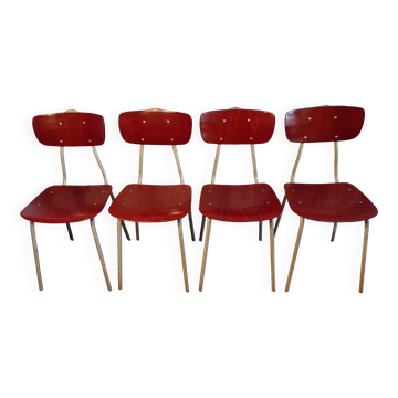 4 chaises vintage en pagwood