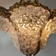 Art Nouveau bronze chandelier with Murano glass flowers