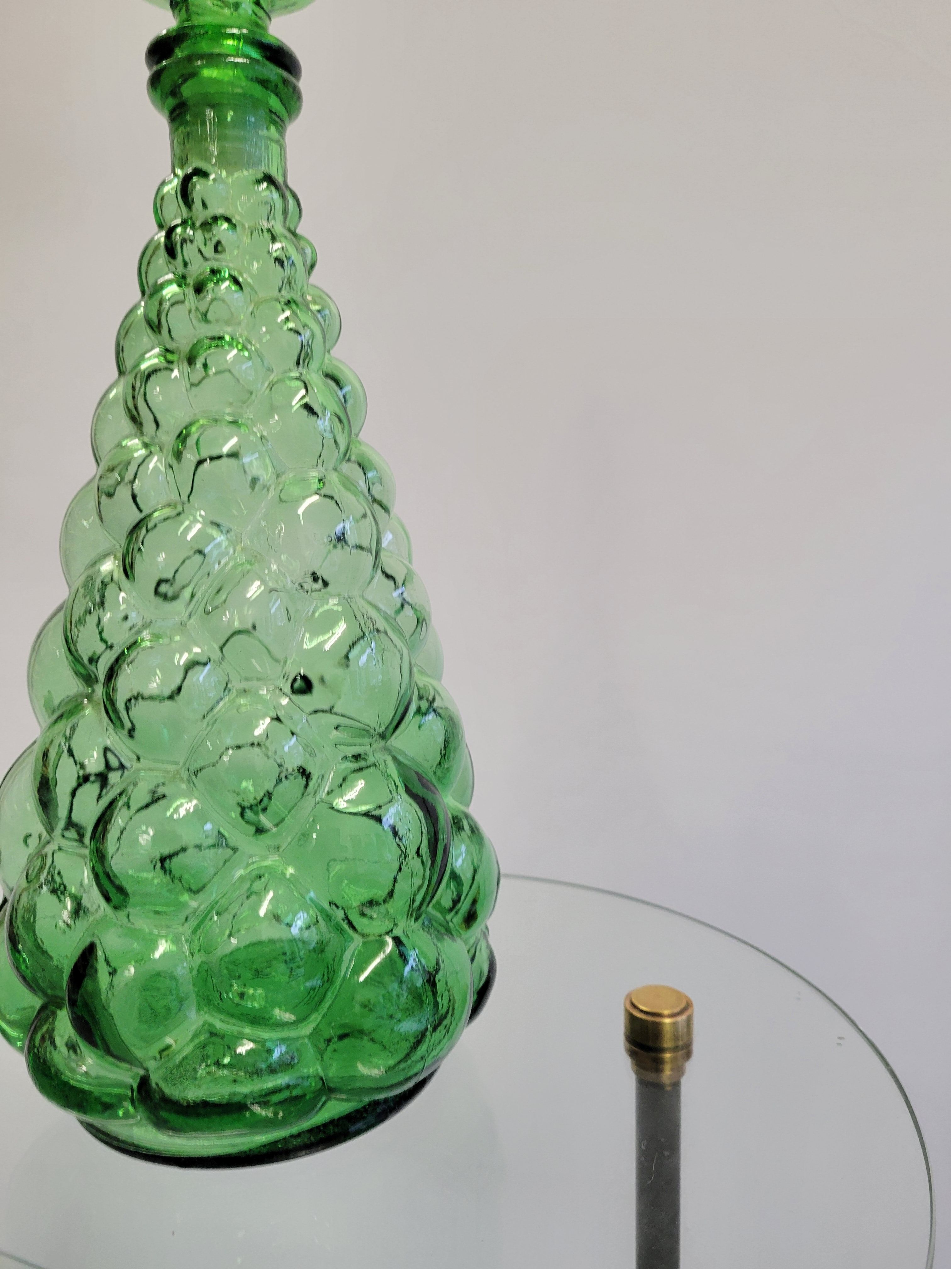 Green Empoli bubbles decanter
