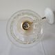 Porcelain, brass and glass wall lamp