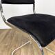 Chrome and black velvet sled chair from the 70s in Italy