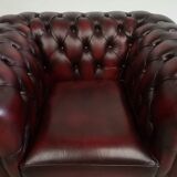 Chesterfield burgundy leather armchairs