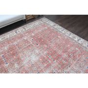 1960s Vintage Persian Handmade Wool Cotton Light Red Area Rug 280x360