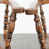 Set of 2 antique English captain's chairs/desk chairs from the 19th century