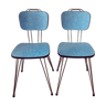 2 chairs in blue fomica feet eiffel