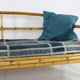 Sixties rattan / manou daybed with extension