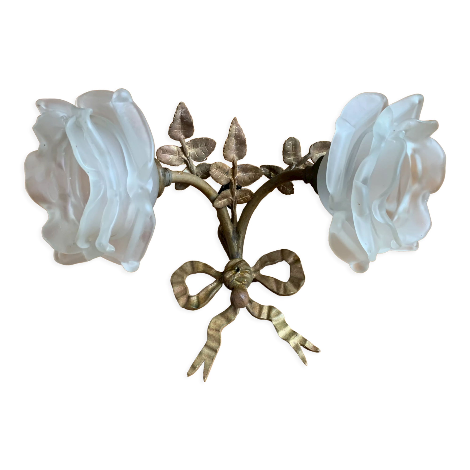 Set of 2 golden knot sconces
