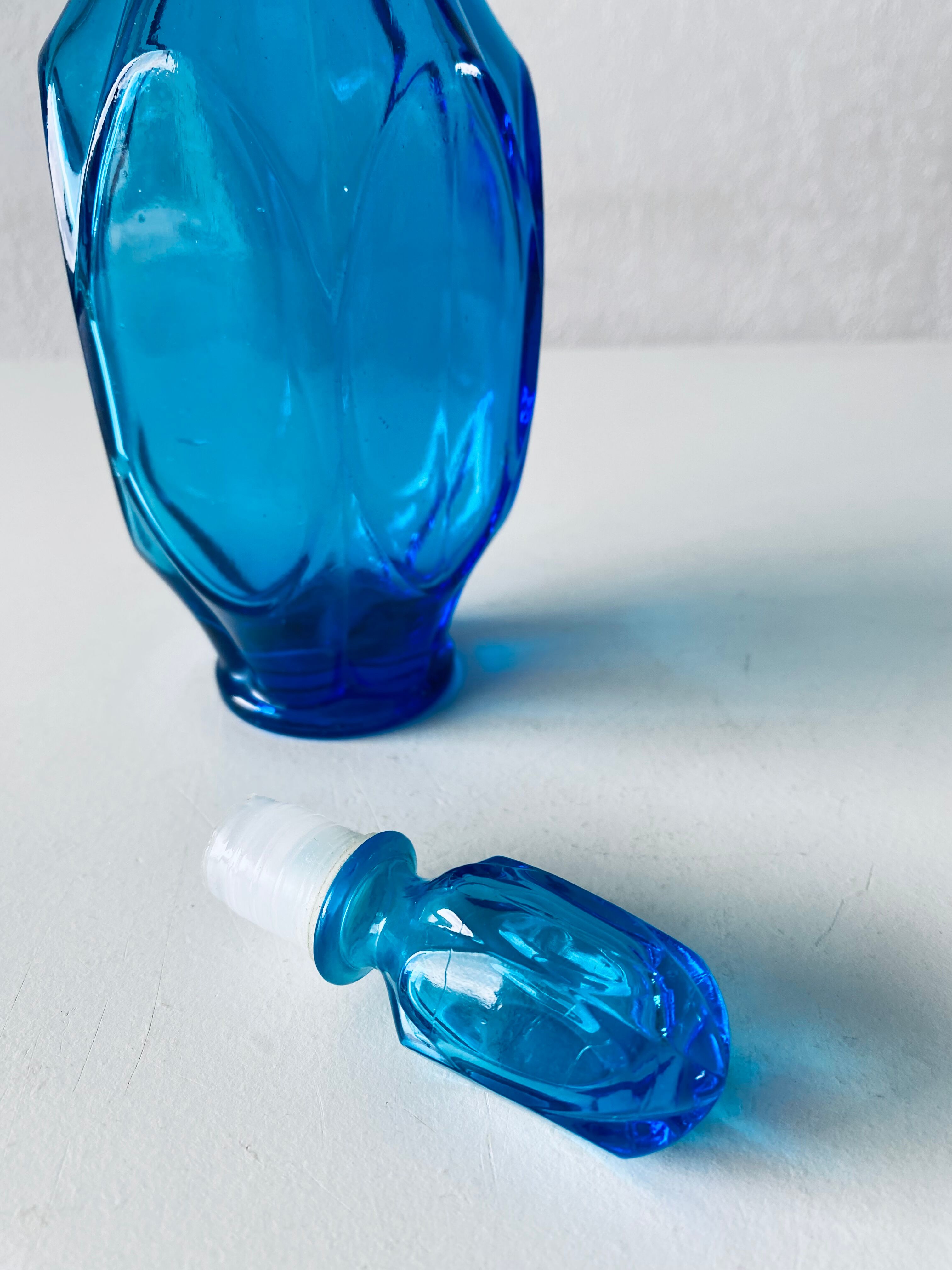 Blue glass decanter