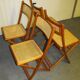 Lot de 4 chaises pliantes cannées années 70