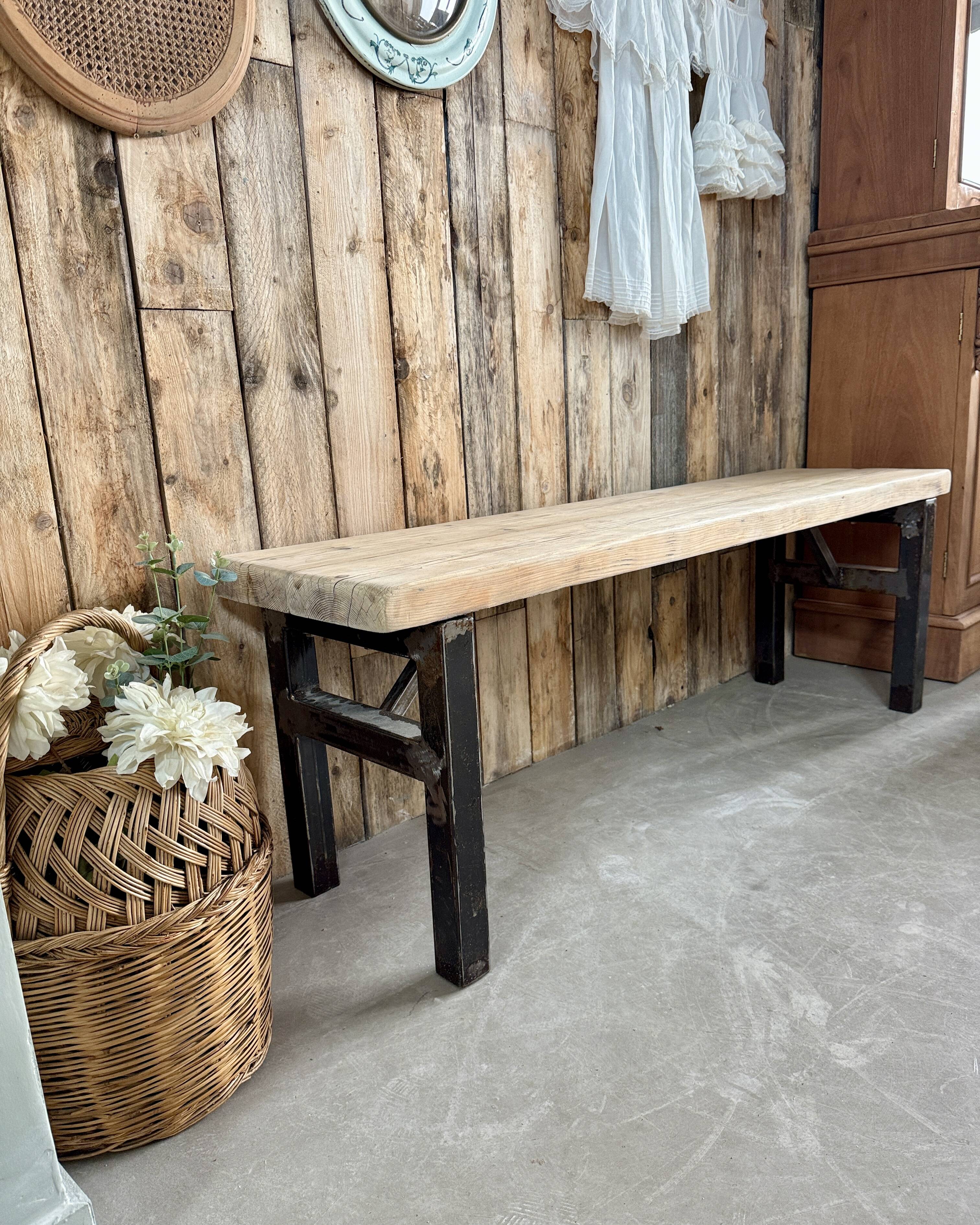 Vintage industrial bench (refurbished)
