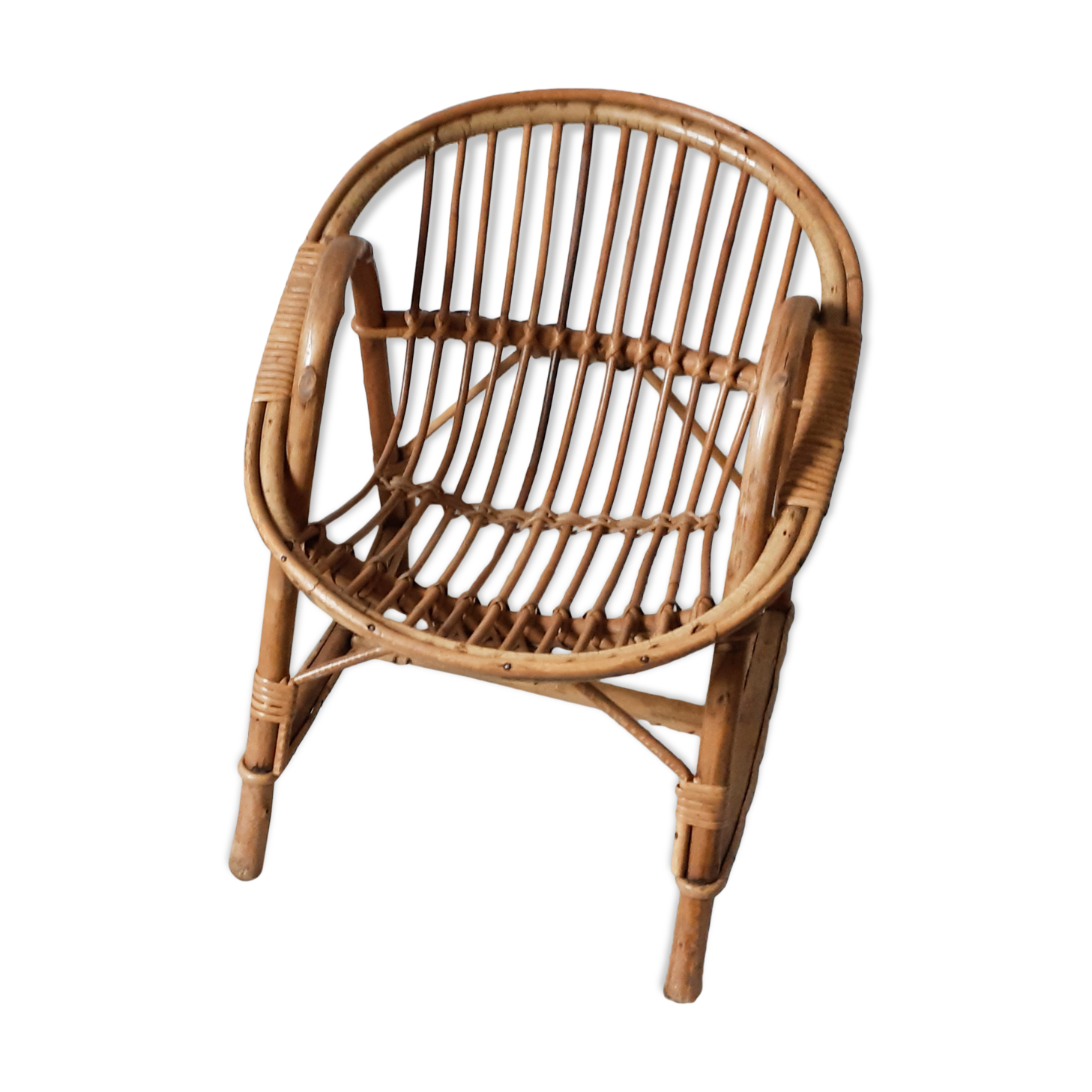 Child rattan basket armchair