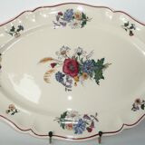 Big flat oval earthenware Sarreguemines Agreste