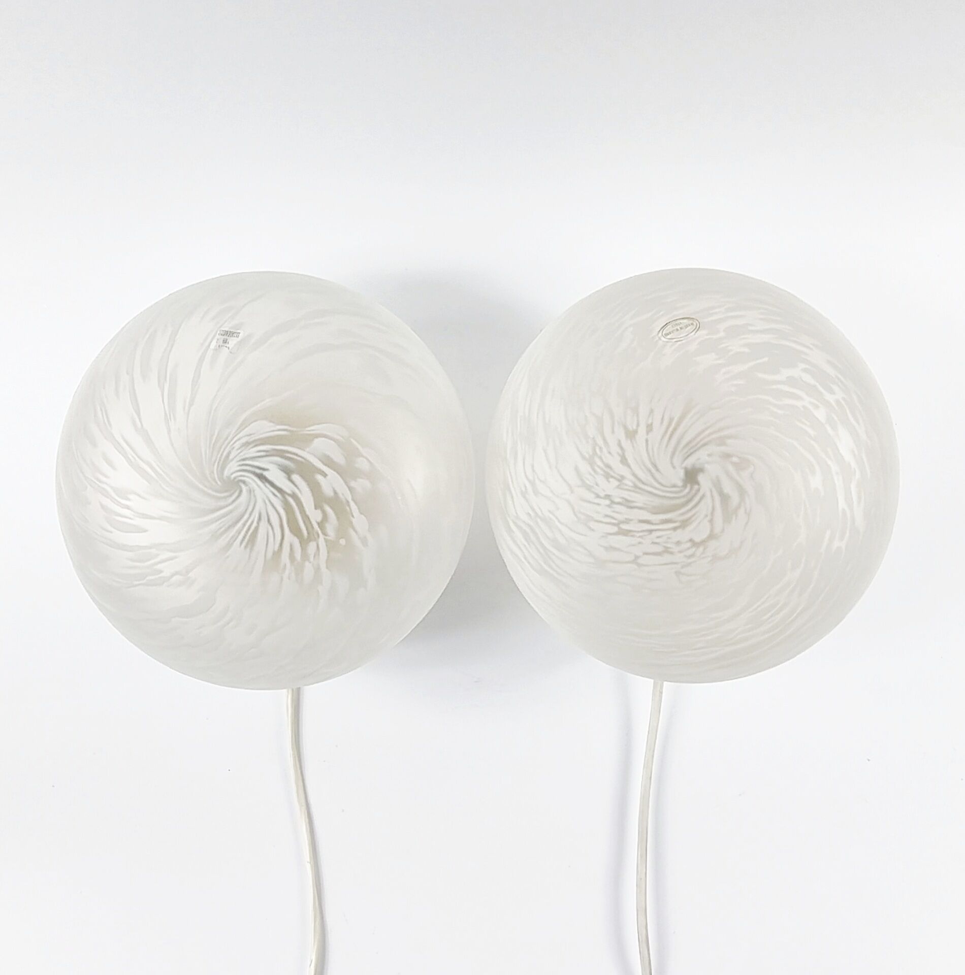Pair of Murano Glass Swirl Sconces/Wall Lights, Italy, 1970s