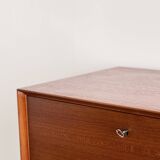 Large Danish Mid-Century Modern Teak Sideboard with Tambour Doors by Arne Vodder for Sibast