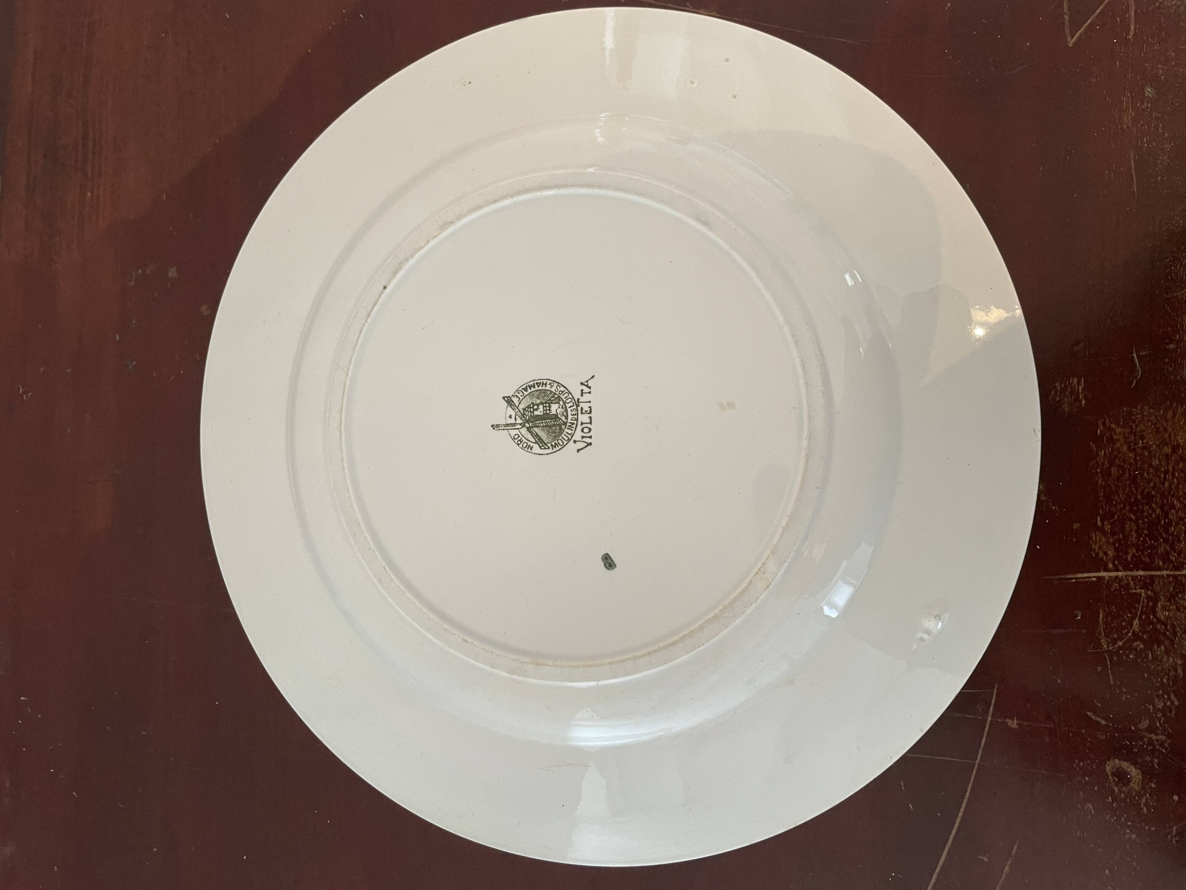 Round ironstone dish Moulin des Loups & Hamage Nord Violetta model