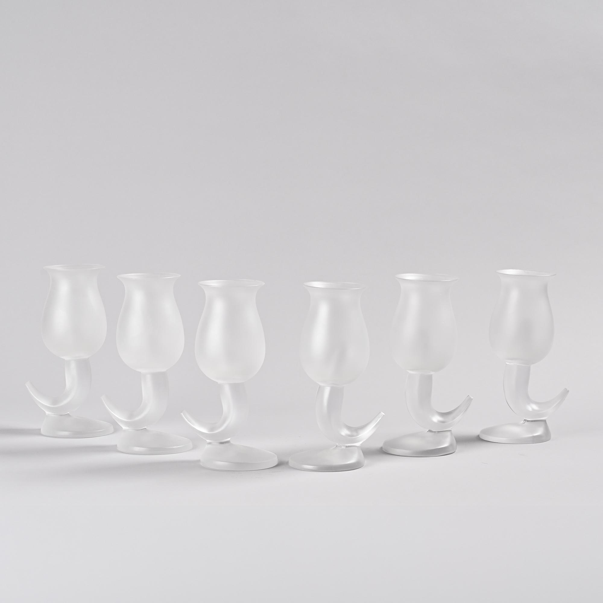 Suite de 6 verres « Fish » par Frank Gehry, Swid Powell, 1990