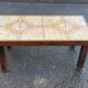 1970s solid wood and ceramic coffee table 84x44cm