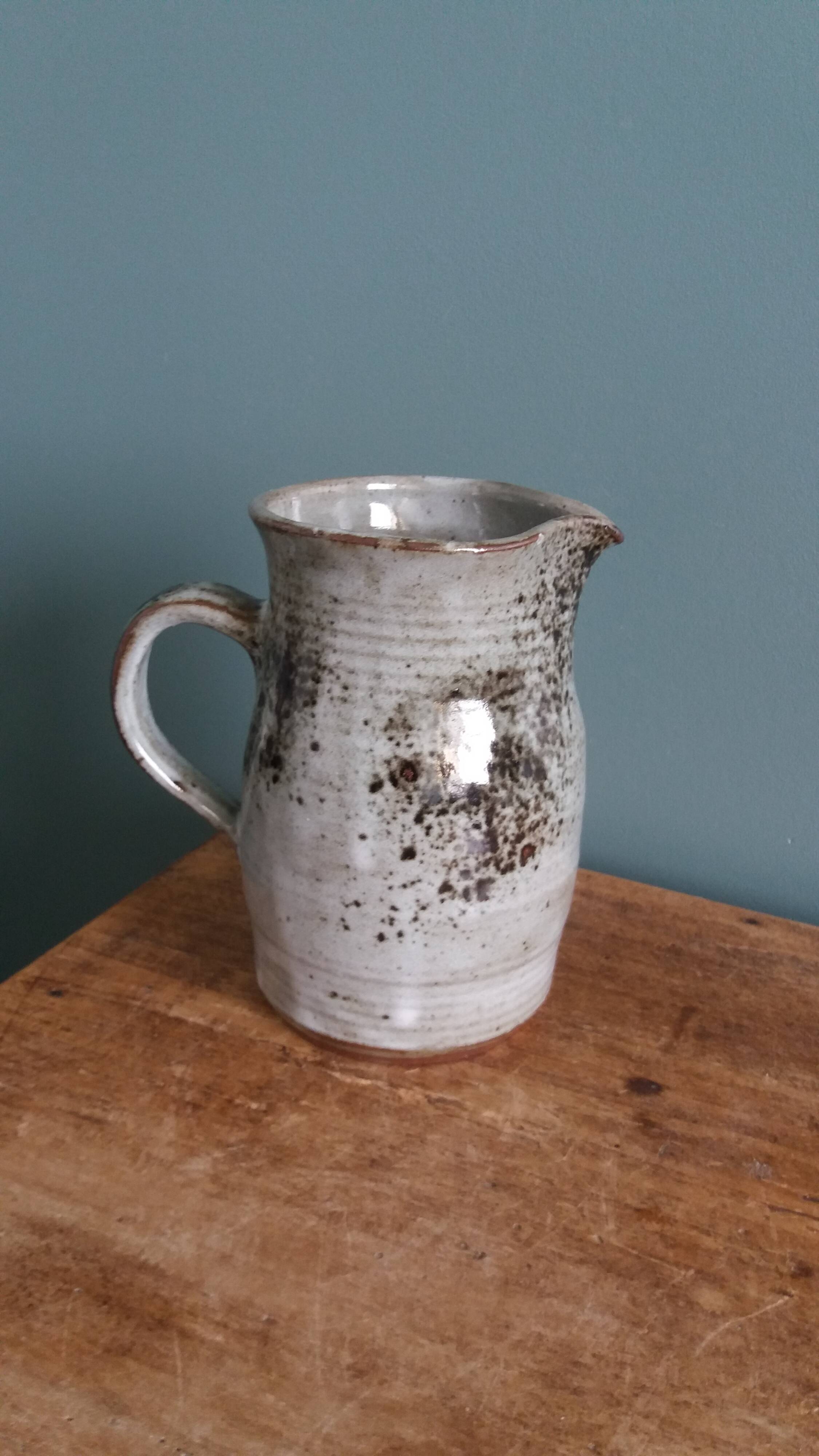 Milk jug signed Atch for Chantal and Thierry Robert, Grès du Loir