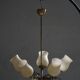 Brass and glass chandelier, Lisa Johansson-Pape for Stockmann, Finland, 1940s.