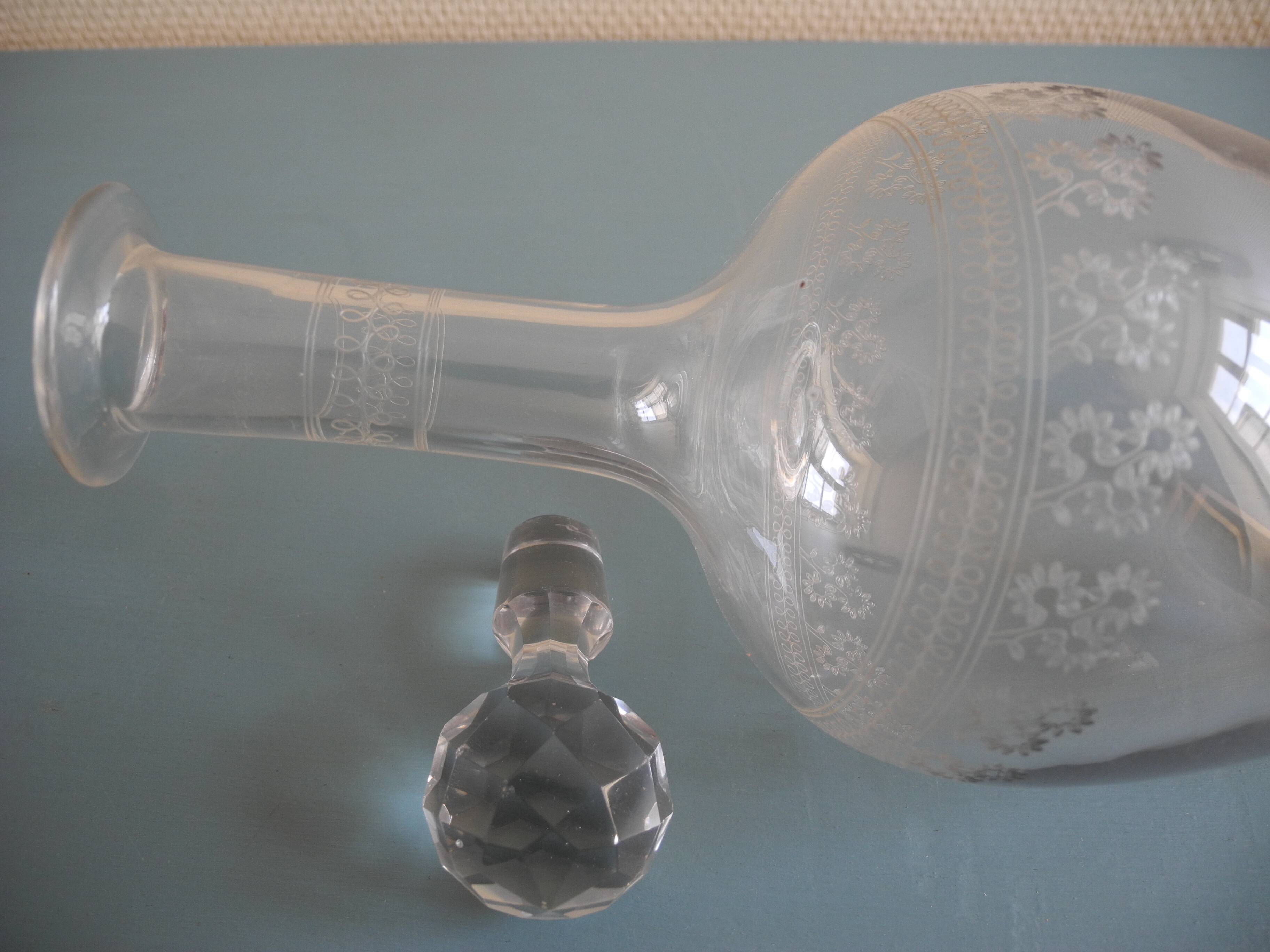 Crystal wine carafe Baccarat Pompadour antique crystal wine decanter