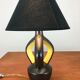 Yellow and black ceramic lamp, Vallauris