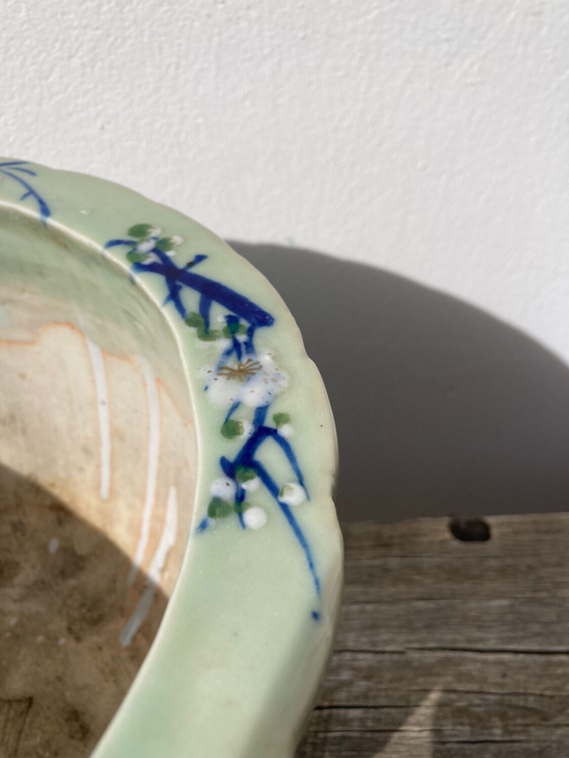 Chinese blue ceramic pot cover