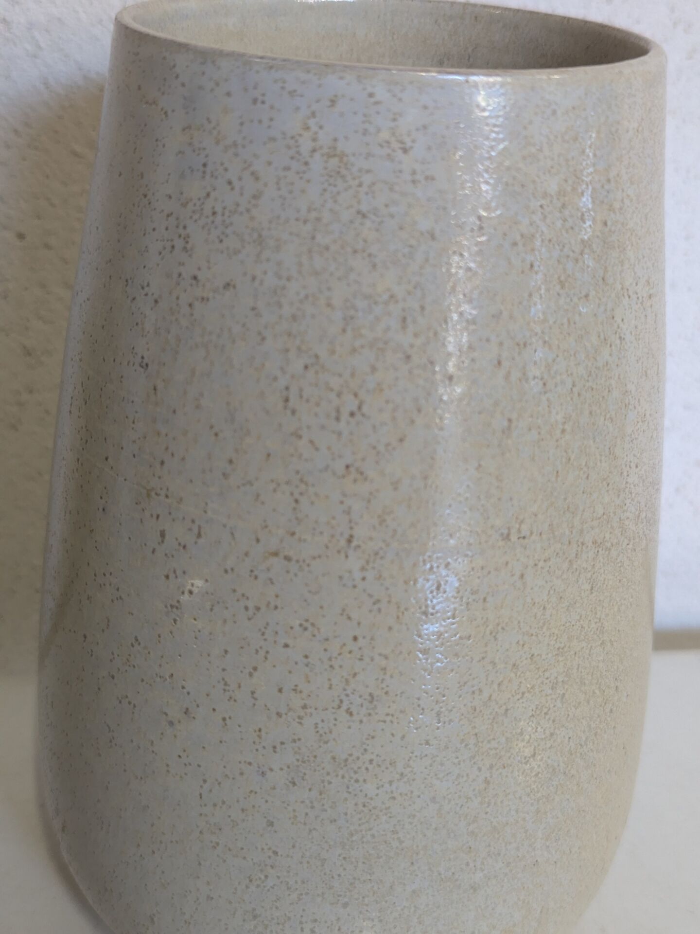 Glazed stoneware vase, signed, Japandi / wabi-sabi style, 1980s.
