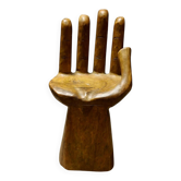 Sculptural wooden armchair – hand shape