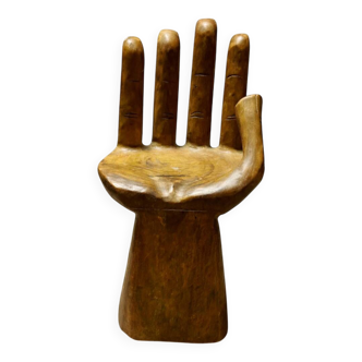 Sculptural wooden armchair – hand shape