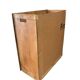 Vintage wooden library with storage chest/basket.
