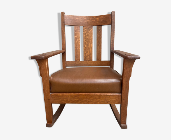 Chaise à bascule Mission J.M. en chêne de Young & Sons