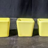 3 square ramekin containers ceramic porcelain FL art deco table