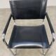 Black and chrome leather cantilever armchair