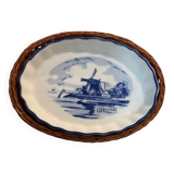 Appetizer dish - Hollande pattern - blue and wicker