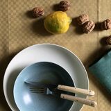 Old damask tablecloth in linen and checkered silk tinted saffron yellow