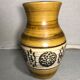 Old Beige Ceramic Vase - Black Drawings - Interior Marron Germany Vintage