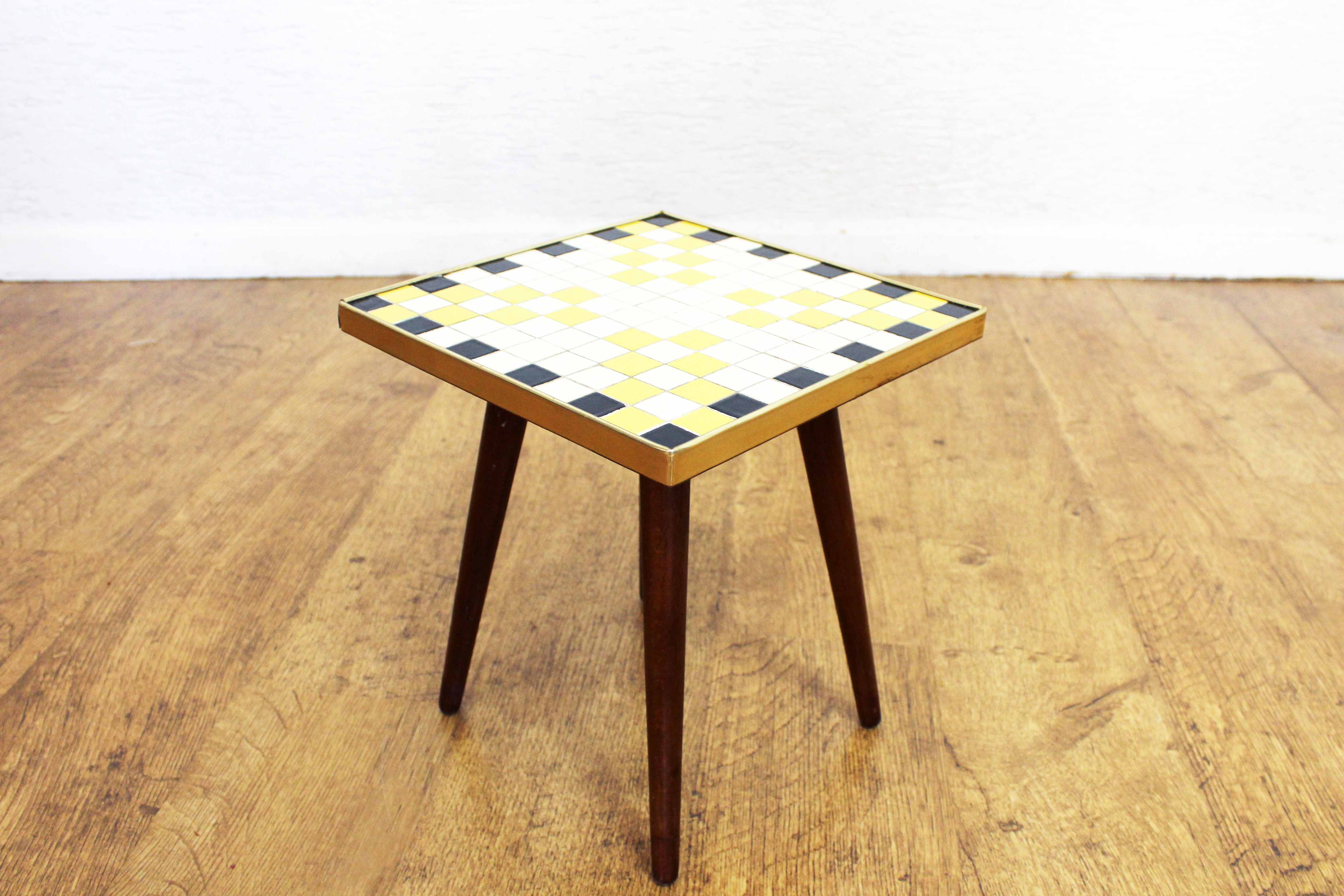 Vintage mosaic pedestal table