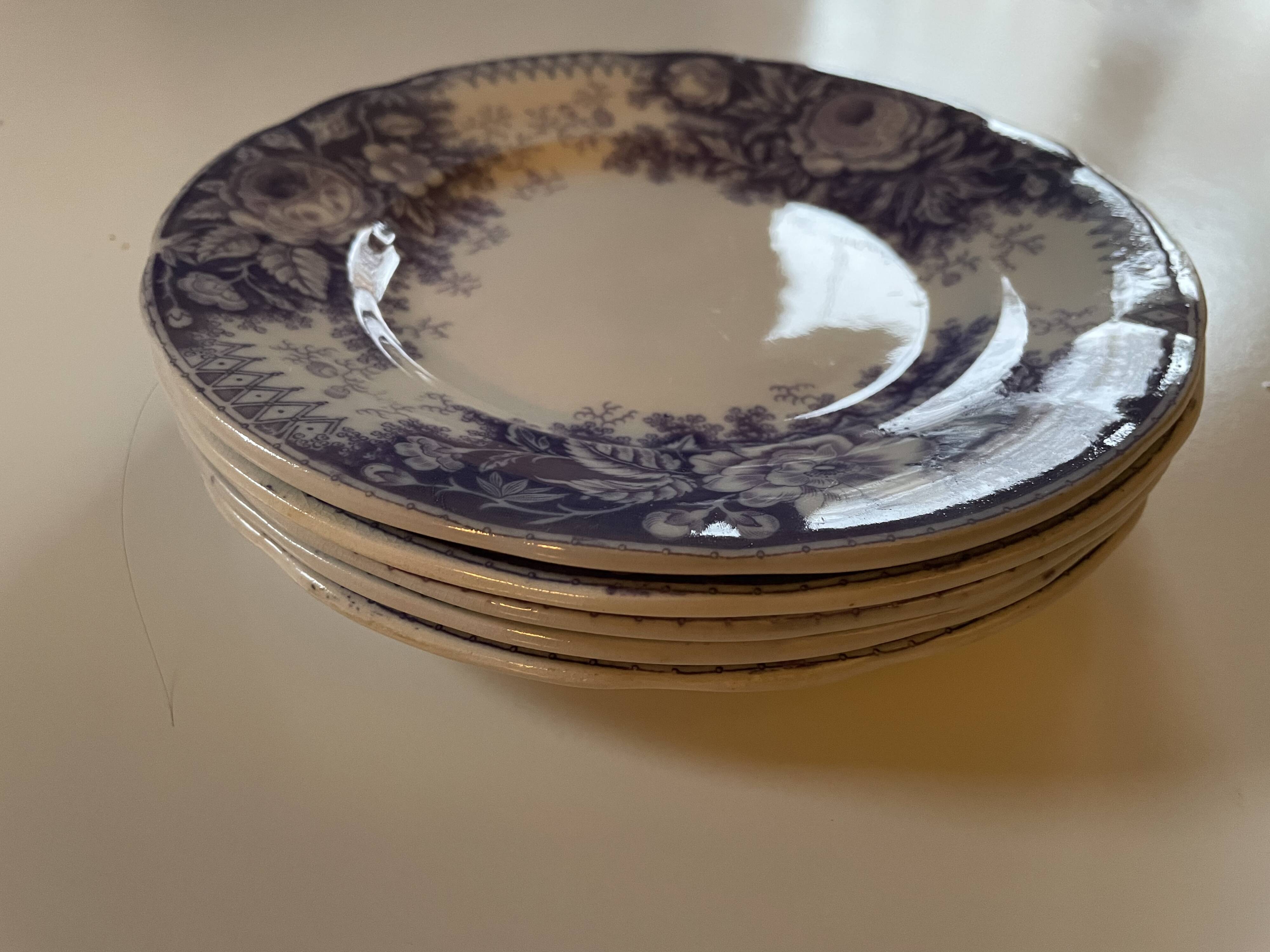 Assiettes dessert Sarreguemines modèle Jardinière XIXEME