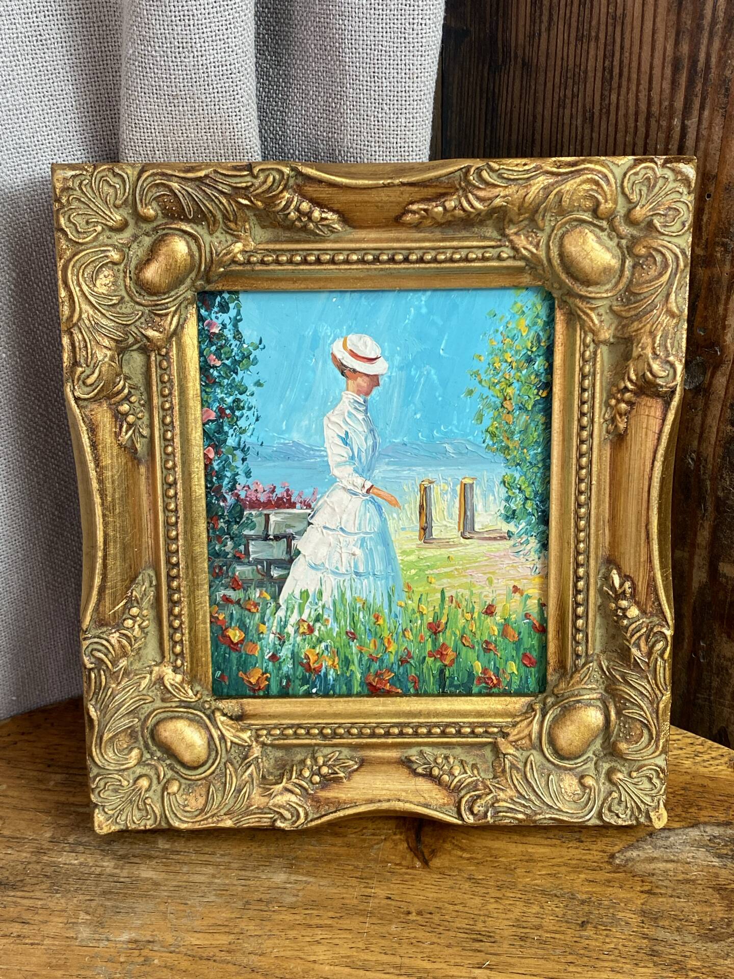 Painting on isorel, wooden frame
